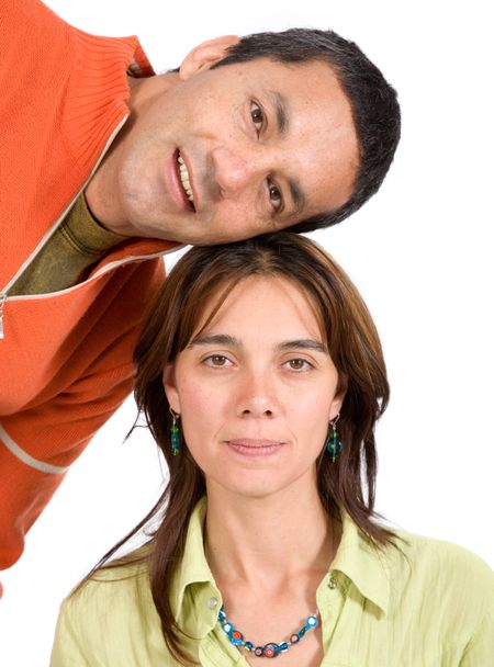 couple smiling - casual over a white background