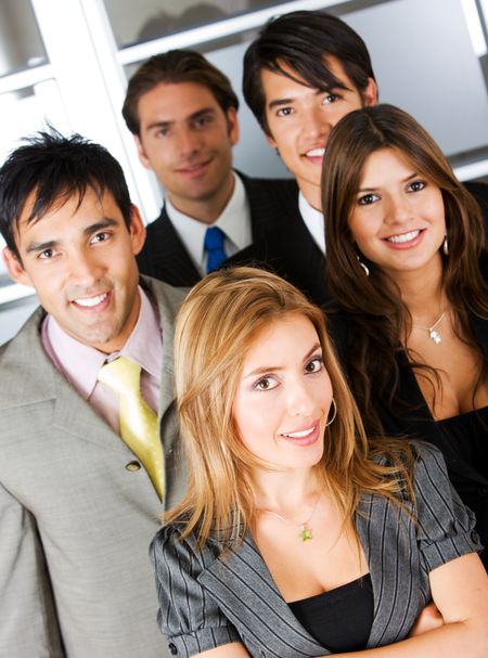 business woman and her team in an office