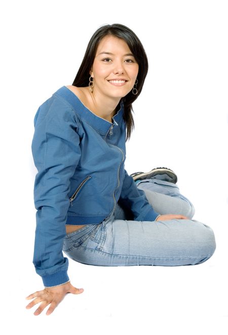 Casual Female Portrait over white