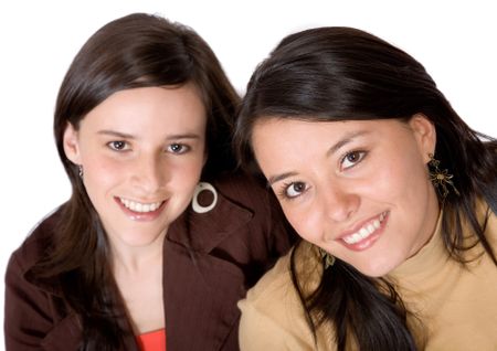 casual friends in brown colours ovre a white background