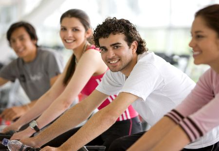 group of people in a gym