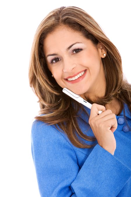 isolated business woman over a white background