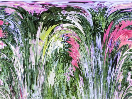 Transformation of garden flowers into kaleidoscopic fountains