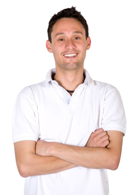 casual guy portrait over a white background