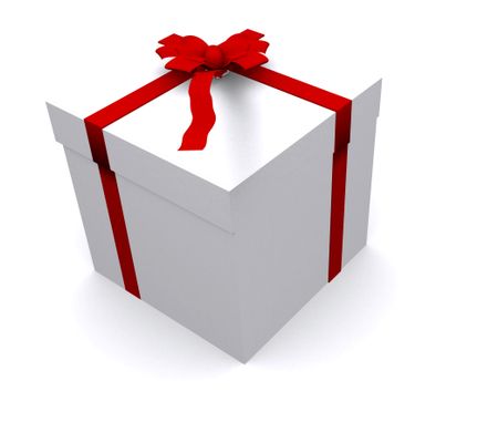 gift in white over a white background