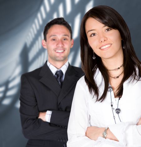 business entrepreneurs with a corporate background - focus is on the girl