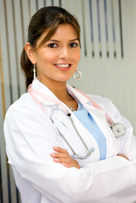 beautiful woman as a doctor in a hospital