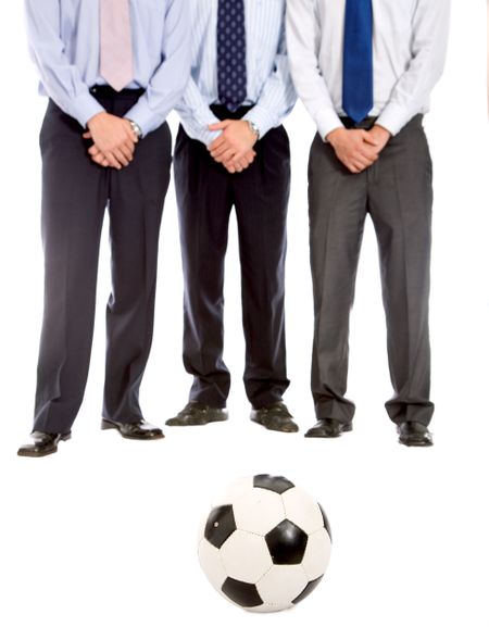 business teamwork isolated over a white background