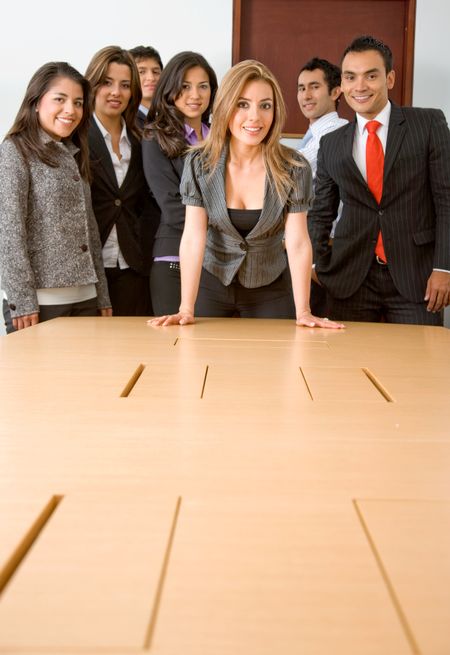 business team in a meeting room in an office