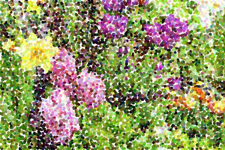 Abstract of crystallized flowers in spring garden