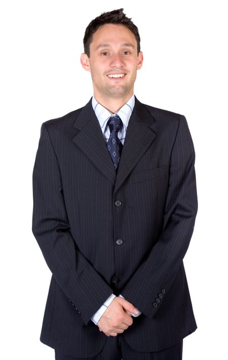Business man over a white background with his arms very relaxed