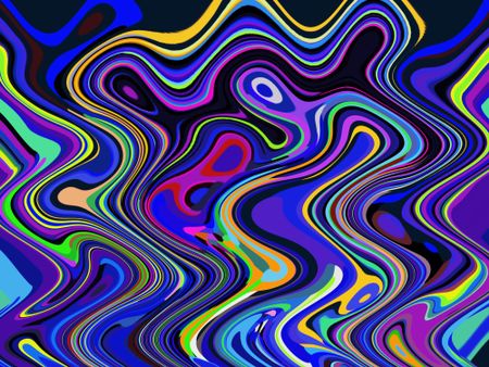 Psychedelic squiggly varicolored abstract