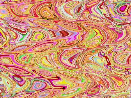 Abstract of distorted shapes with carnival colors