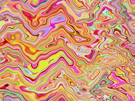 Hallucinatory abstract with elongation of varicolored shapes