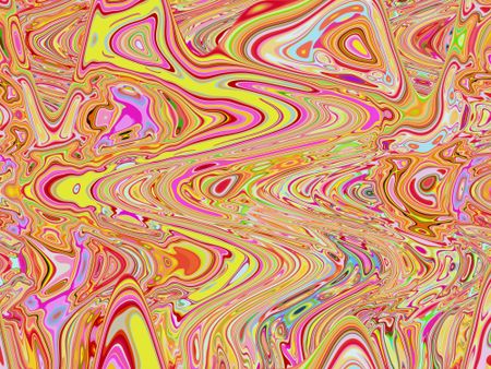Abstract illustration of a strange dream in carnival and tropical colors