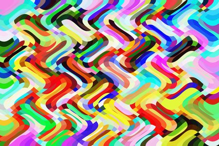 Bold multicolored wavy abstract