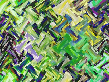 Complex abstract of multiplicity, with many multicolored overlapping triangles
