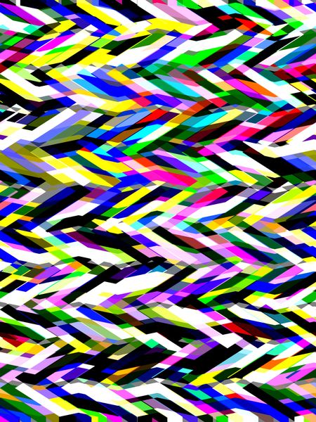 Bold abstract with multicolored zigzags