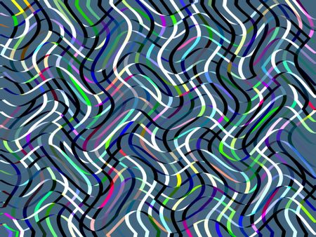 Wavy abstract of multicolored stripes on aqua background