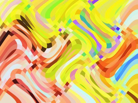 Bright, wavy, summery abstract with checkered areas