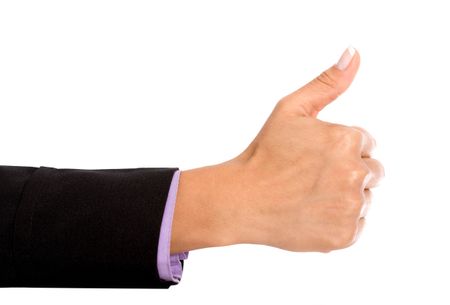 thumbs up sign isolated over a white background