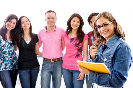 college or university students isolated on a white background