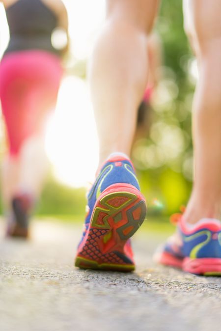 detail of legs during jogging