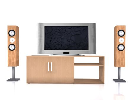 home theatre system made in 3d over white