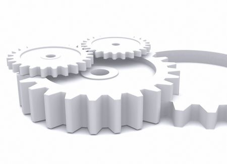cogwheels in white over a light background