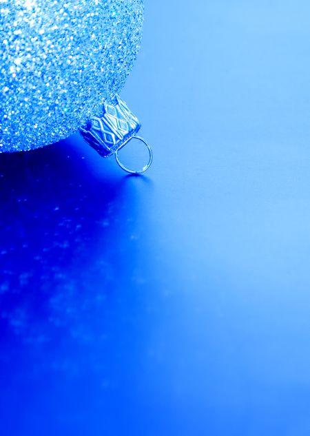 blue christmas bauble with space for writing