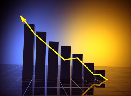 business statistics graph with nice lighting effects