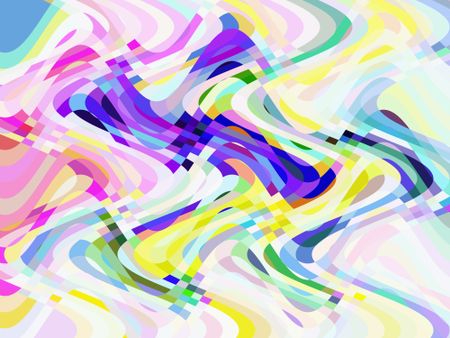 Bright abstract of overlapping waves of summery color