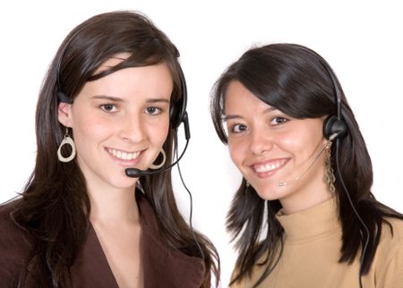 customer service girls over a white background