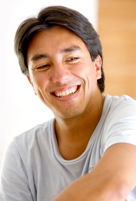 casual man portrait smiling while on vacations