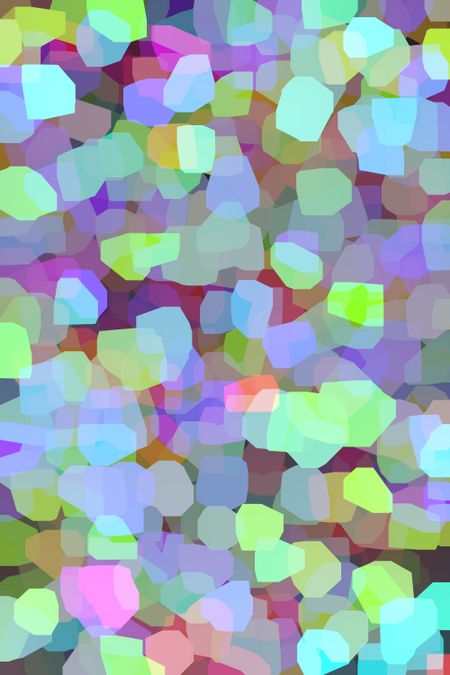 Multicolored abstract illustration of overlapping polygons with an effect slightly three-dimensional
