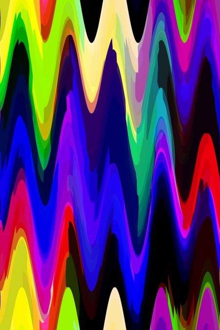Bold multicolored abstract of steep sine waves