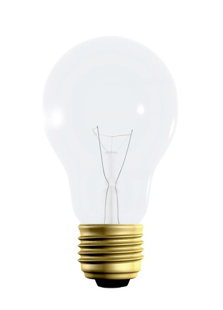 lightbulb made in 3d over a white background