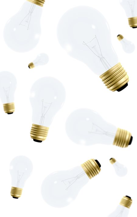 creativty concept using lightbulbs made in 3d