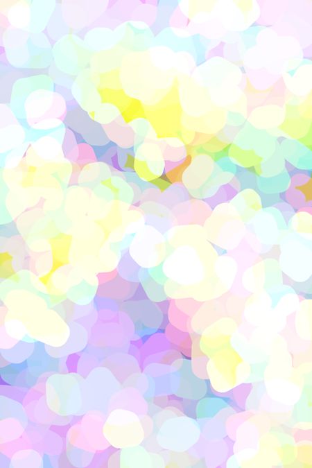 Bright ethereal abstract with clusters of rounded pastel polygons overlapping for a partial three-dimensional effect