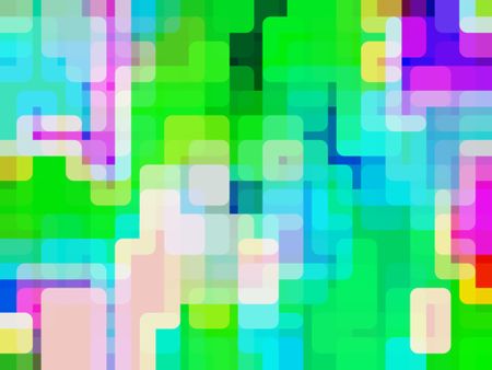 Bright multicolored abstract of overlapping squares with rounded corners