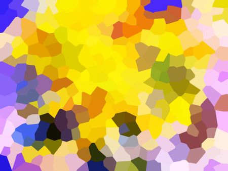 Bright multicolored crystallized abstract with stained-glass effect