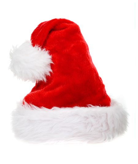 red christmas hat, perfect isolation with a nice bulky body to it so you can easily put it on most objects naturally