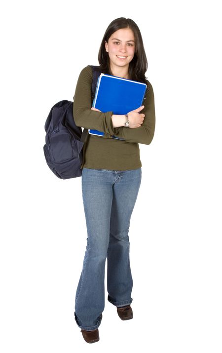 female student - full body over white