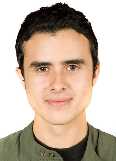 male head portrait over a white background