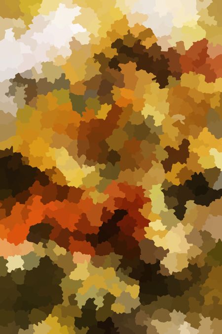 Abstract multicolored foliage finale with many interlocked serrated polygons