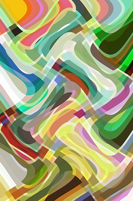 Kaleidoscopic wavy abstract with multicolored complexity