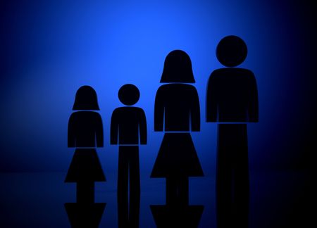 backlit family illustration made in a 3d program