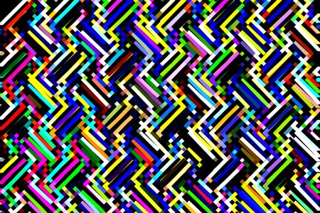 Multicolored abstract pattern of zigzagging crisscrossing solid bars for kaleidoscopic effect
