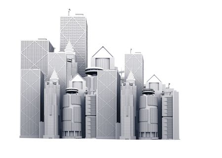 corporate buildings illustration made in 3d over white