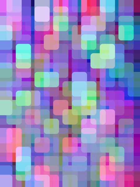 Multicolored abstract mosaic of rounded squares overlapping for 3-D effect